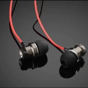 Auricolari In-Ear Cablati con Cancellazione Del Rumore 3.5mm Stereo Rosso e Nero
