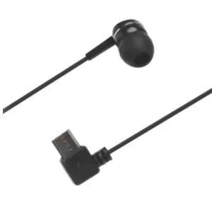 Auricolare Mono Singolo Ausiliario Cablato con Ingresso Micro USB 5 Pin Colore Nero