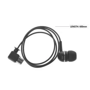 Auricolare Mono Singolo Ausiliario Cablato con Ingresso Micro USB 5 Pin Colore Nero
