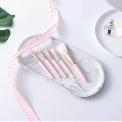 Set da 5 Pezzi Pennelli Make-Up Ombretto Rosa Opaco Traspare