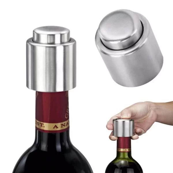 Tappo per Vino Universale in Acciaio Inossidabile a Pressione Bottiglia Strumento Conservazione