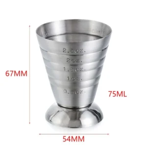 Jigger Misurino Grande da 75ml in Acciaio Shaker Barman