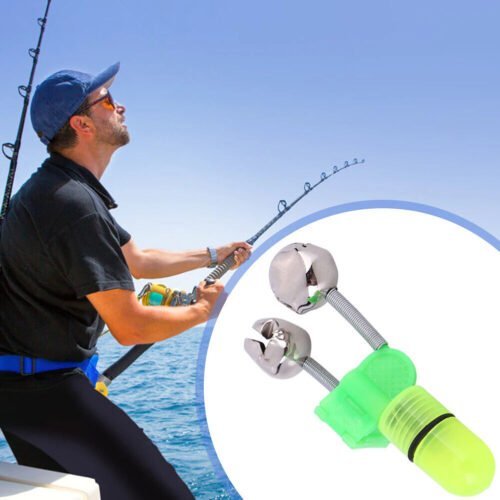 1pz LED Verde Canna da Pesca Campanellino Rumore Luminos