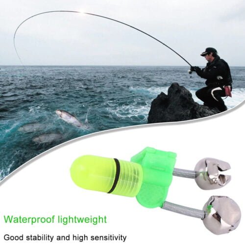 1pz LED Verde Canna da Pesca Campanellino Rumore Luminos