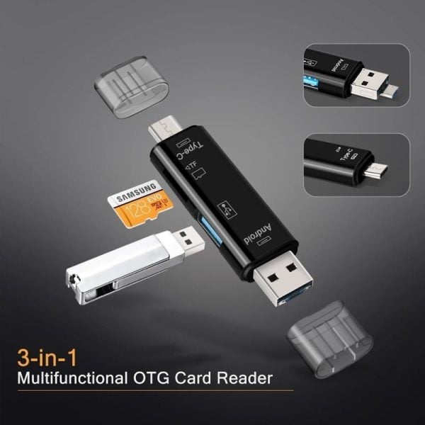 USB 2.0 Multifunzione 5 in 1 Micro USB / Type C / Lettore di Schede SD TF OTG