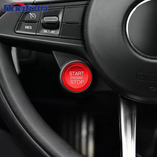 Start Stop Bottone Anello Sticker Alfa Romeo Mito 147 156 Giulietta Stelvio ROSSO
