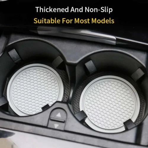 Sottobicchieri per Auto in PVC Inserto Antiscivolo in Gomma Tappetino