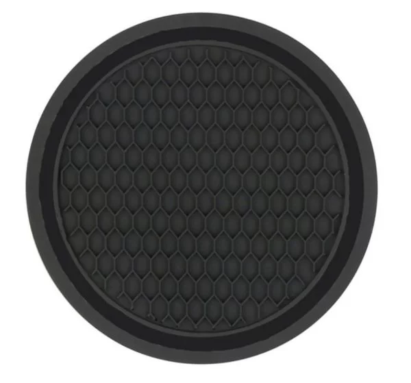 Sottobicchieri per Auto in PVC Inserto Antiscivolo in Gomma Tappetino NERO