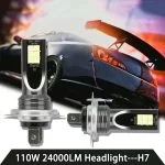 Coppia Lampade H7 80W 10000 Lumen Alto Fascio Luminoso COB LED 6000K