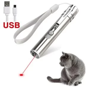 Giocattolo Interattivo Puntatore Laser Per Inseguimento Gatti Ricaricabile USB