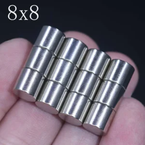 Lotto 10 Pezzi Magnete al Neodimio da 8x8mm Rotondo NdFeB N35 Disco