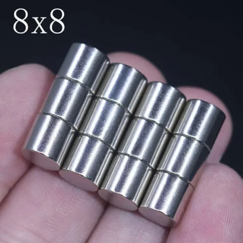 Lotto 10 Pezzi Magnete al Neodimio da 8x8mm Rotondo NdFeB N35 Disco