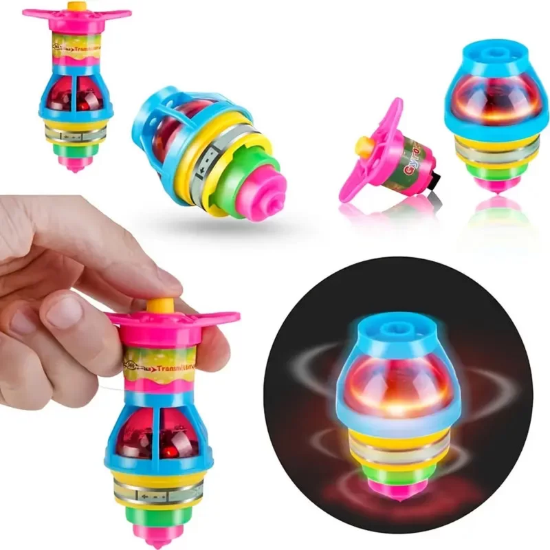 Trottola LED Light Up Lampeggiante UFO Con Giroscopio Giocattolo Bimbo