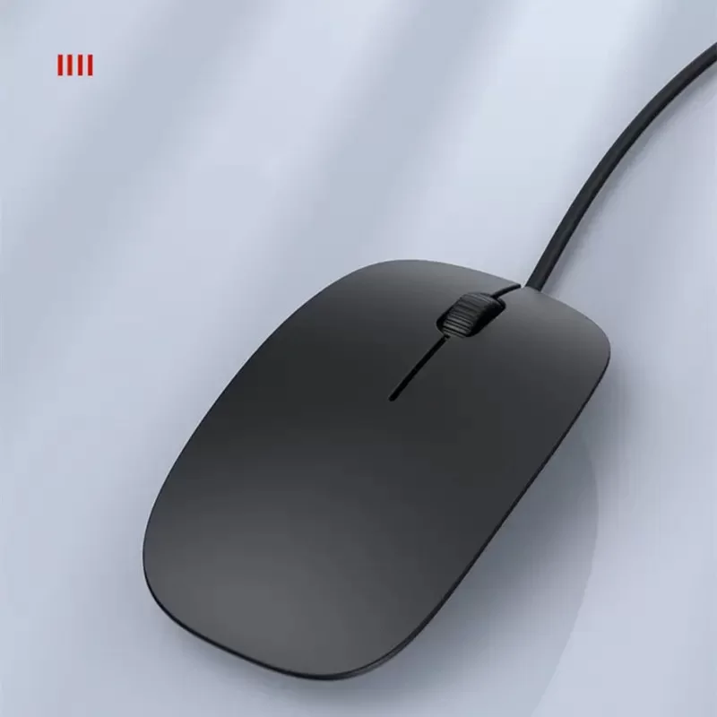 Mouse per PC Ultra Sottile Cablato Nero per Ufficio Casa USB Semplice