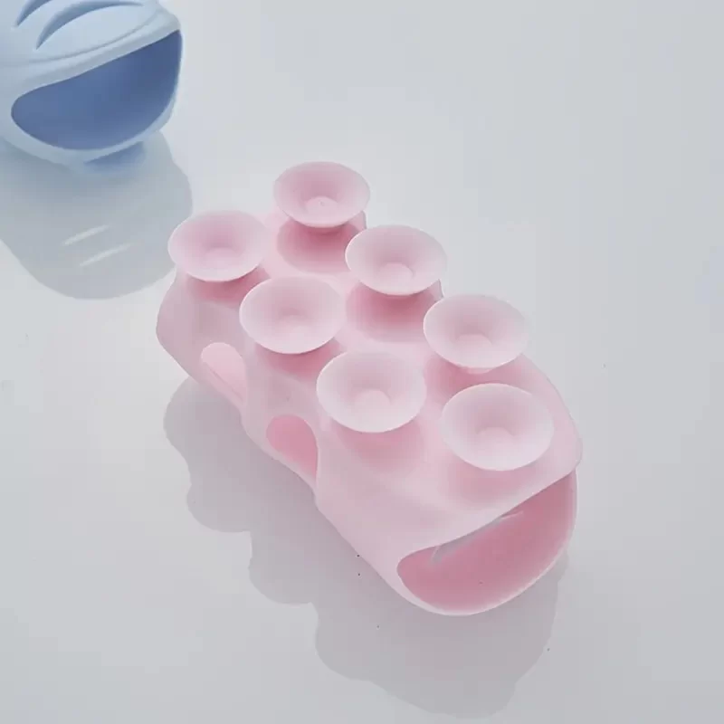 Ventosa per Doccia Soffione Colore Rosa Staffa Adesiva in Gomma