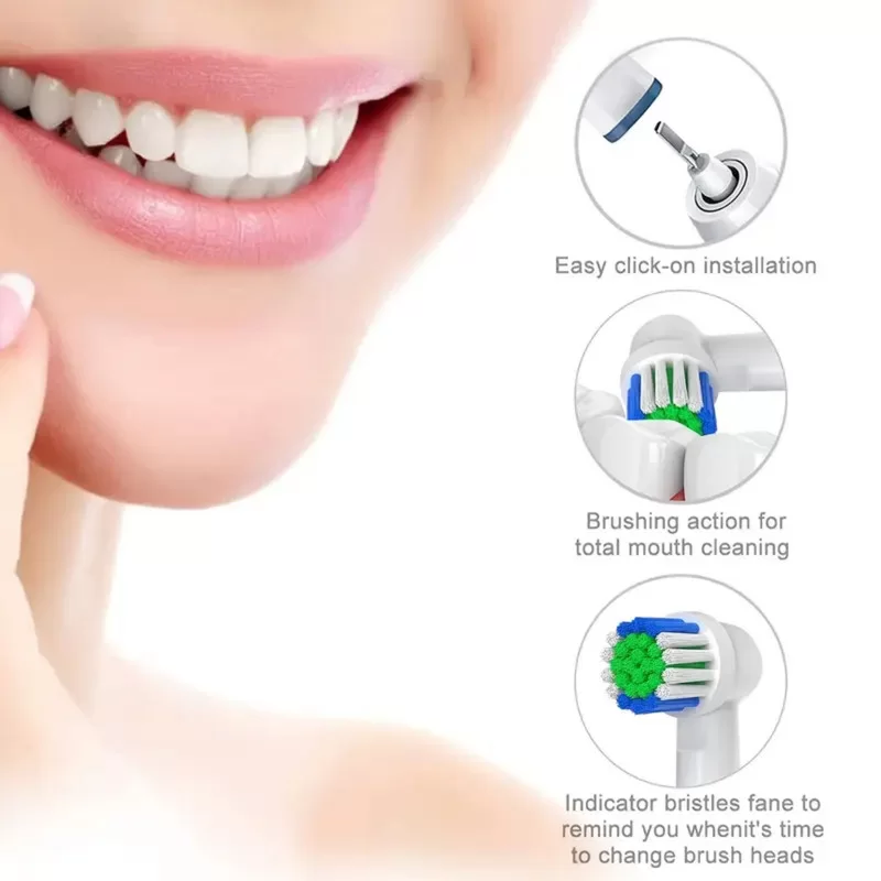 4 Pezzi Testine di ricambio per spazzolino da denti compatibili Oral-B Braun