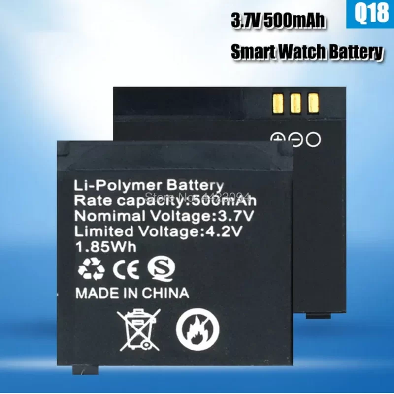 Batteria Smartwatch Q18 3.7v 500 mAH Ricaricabile Universale