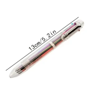 Penna A Sfera Retrattile 6-In-1 Trasparente Multicolore Ufficio Scuola