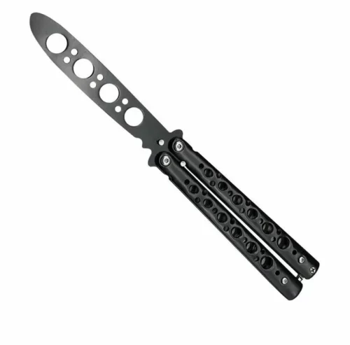 Coltello A Farfalla Da Esercitazione Molletta Con Fori Nero