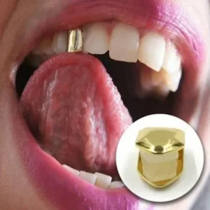 Tappo Dente Grillz Placcato Argento Dente Singolo Hip Hop