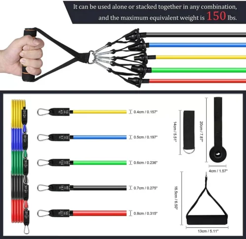 Kit 10 fasce bande elastiche elastici fitness palestra