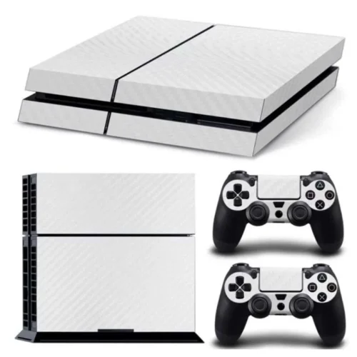 Adesivo Sticker Effetto Fibra di Carbonio Bianco PS4 Vinile