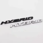 Adesivo Auto Logo HYBRID 3D Cromato Ibrido Argento 3D Letter