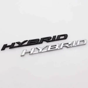 Adesivo Auto Logo HYBRID 3D Cromato Ibrido Argento 3D Letter
