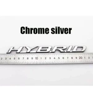 Adesivo Auto Logo HYBRID 3D Cromato Ibrido Argento 3D Letter