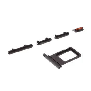 5 Pezzi Set Tasti Volume Accensione Muto iPhone 11 Nero