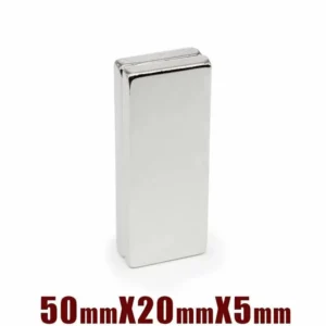 1 Pezzo Magnete Neodimio NdFeB N35 Misura 50x20x5mm