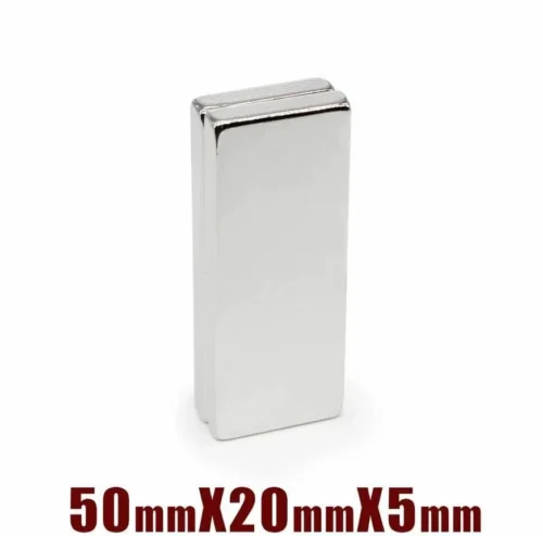 1 Pezzo Magnete Neodimio NdFeB N35 Misura 50x20x5mm