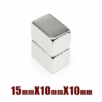 2 Pezzi Magneti Neodimio NdFeB N35 Misura 15x10x10mm Cubico