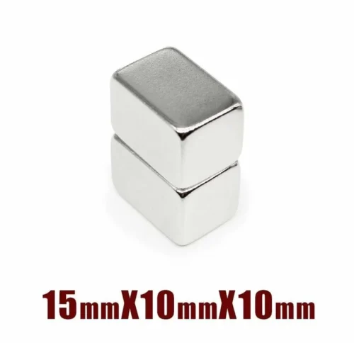 2 Pezzi Magneti Neodimio NdFeB N35 Misura 15x10x10mm Cubico