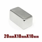 2 Pezzi Magneti Neodimio NdFeB N35 Misura 20x10x10mm Blocco