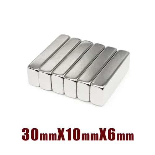 2 Pezzi Magnete al Neodimio NdFeB Rettangolo 30x10x6mm