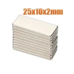 Lotto 5 Pezzi Magnete al Neodimio da 25x10x2mm Rettangolare NdFeB