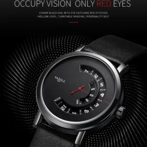 Orologio Uomo Analogico Speciale YAZOLE 509 Black EcoPelle Tondo HQ