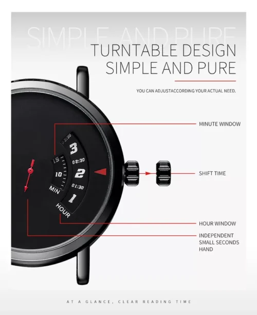Orologio Uomo Analogico Speciale YAZOLE 509 Black EcoPelle Tondo HQ