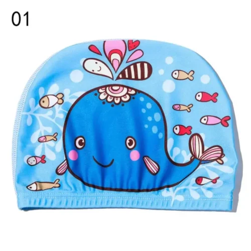 Cuffia Da Nuoto Per Bambini Elastica Con Delfino Cartoon Piscina Spiaggia
