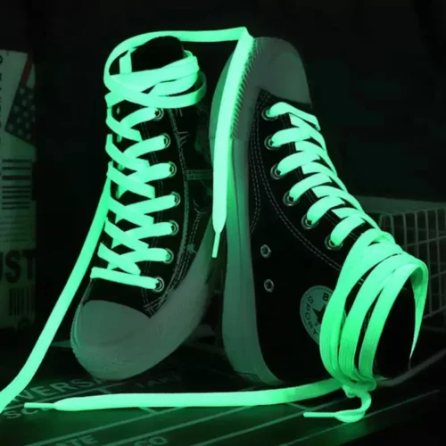 Paio Di Lacci Per Scarpe Fosforescenti Lacci Riflettenti Bianco Fluo