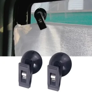 2 Pezzi Clip A Ventosa Portatili Per Auto Per Tenda Parasole Sole BIANCHI