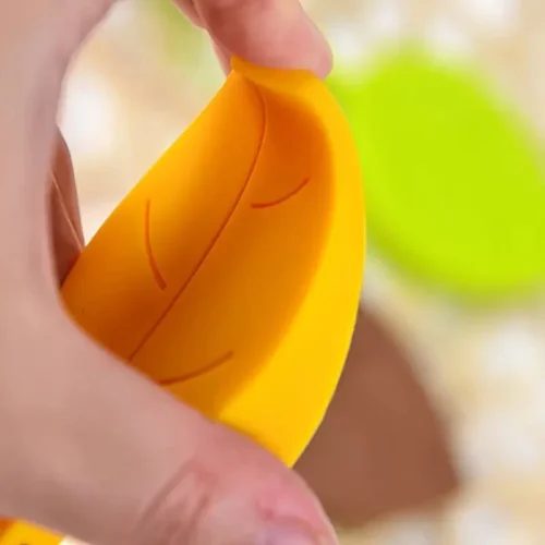 Pezzo Di Fermaporta A Forma Di Foglia Di Gomma Per Porta Azzurro