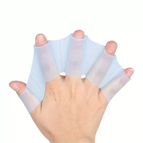 Pinne Da Nuoto Per Mani In Silicone Per Bambini Blue Taglia Media