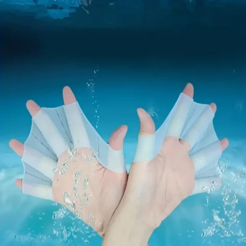 Pinne Da Nuoto Per Mani In Silicone Per Bambini Blue Taglia Media