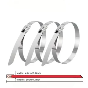 10 Pezzi Fascette In Metallo Acciaio Inossidabile 304 Avvolgimenti 200x5mm