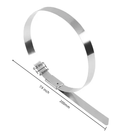 10 Pezzi Fascette In Metallo Acciaio Inossidabile 304 Avvolgimenti 200x5mm