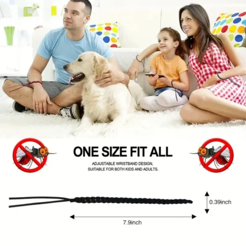 Braccialetto Repellente Per Zanzare In Pelle Pu Lunga Durata Bianco Nero