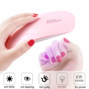 Mini Lampada Per Unghie Portatile Rosa Ricarica USB A LED UV