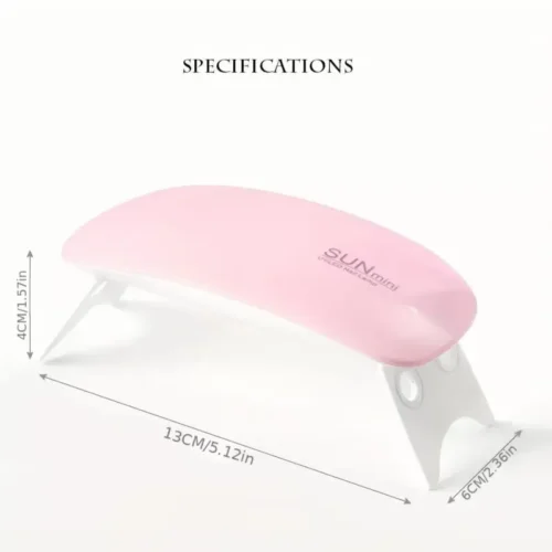 Mini Lampada Per Unghie Portatile Rosa Ricarica USB A LED UV